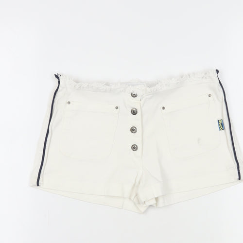Bear Women's White Hot Pants Size 10 Cotton Blend