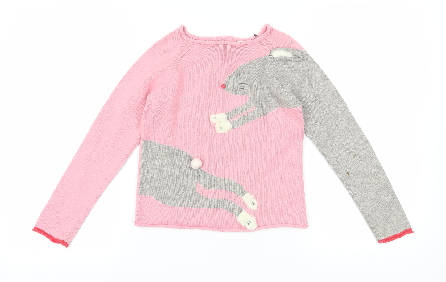 Boden Girls Pink Animal Pullover Jumper 9-10 Years
