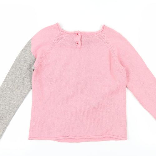 Boden Girls Pink Animal Pullover Jumper 9-10 Years