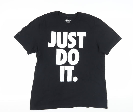 Nike Men's Black Just Do It T-Shirt, Medium, Cotton