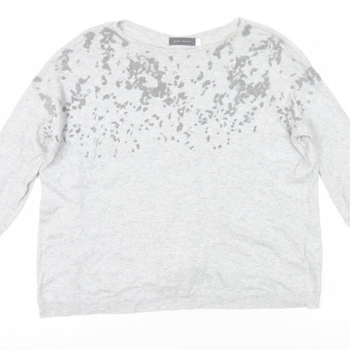 Mint Velvet Women's Grey Jumper Size 10 - Button Accents