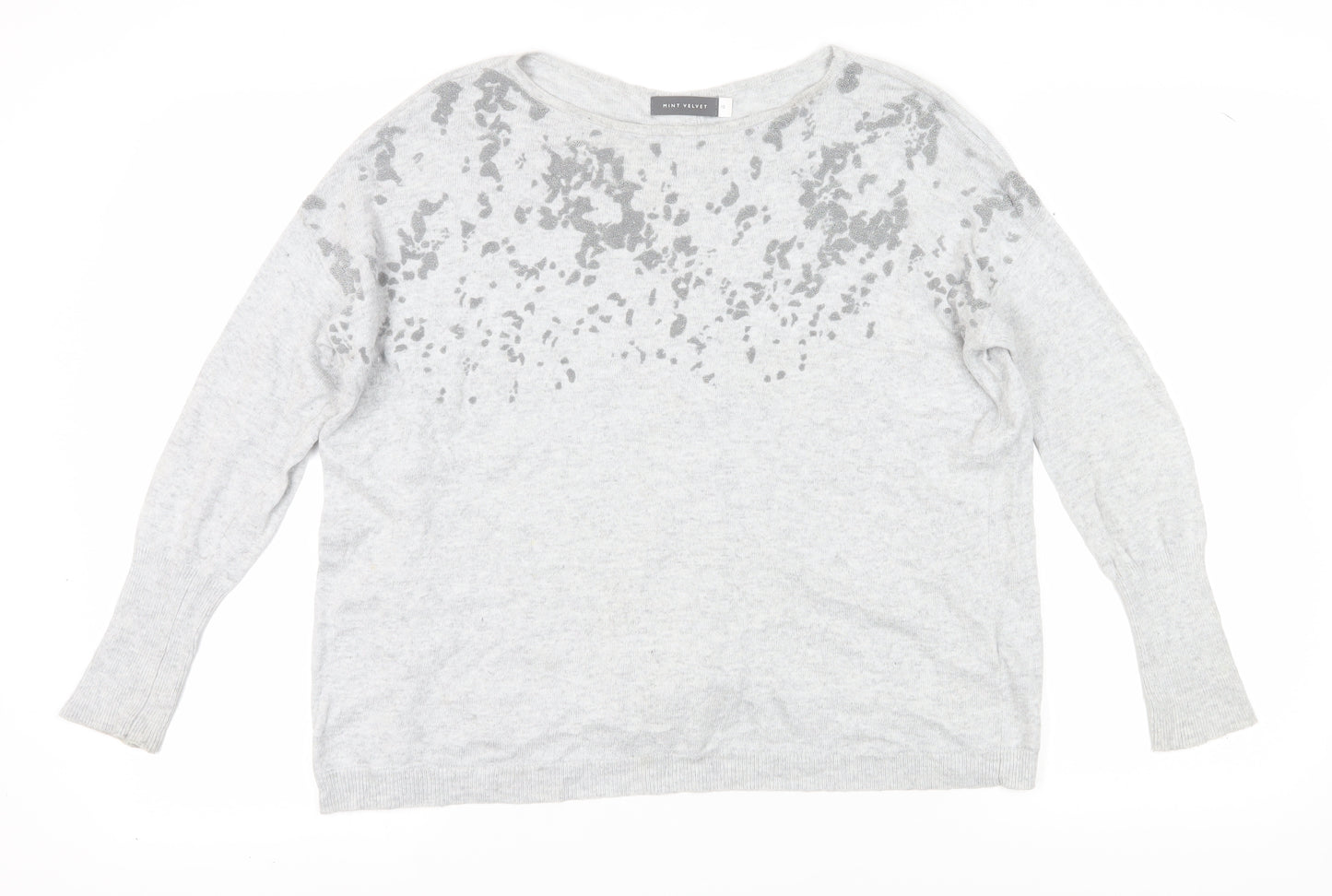 Mint Velvet Women's Grey Jumper Size 10 - Button Accents