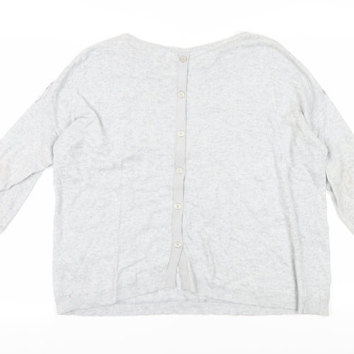 Mint Velvet Women's Grey Jumper Size 10 - Button Accents