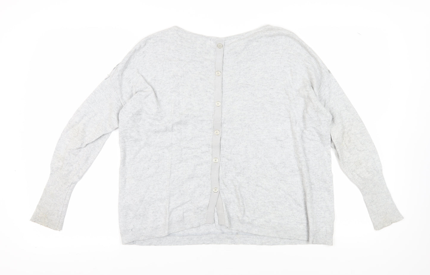 Mint Velvet Women's Grey Jumper Size 10 - Button Accents