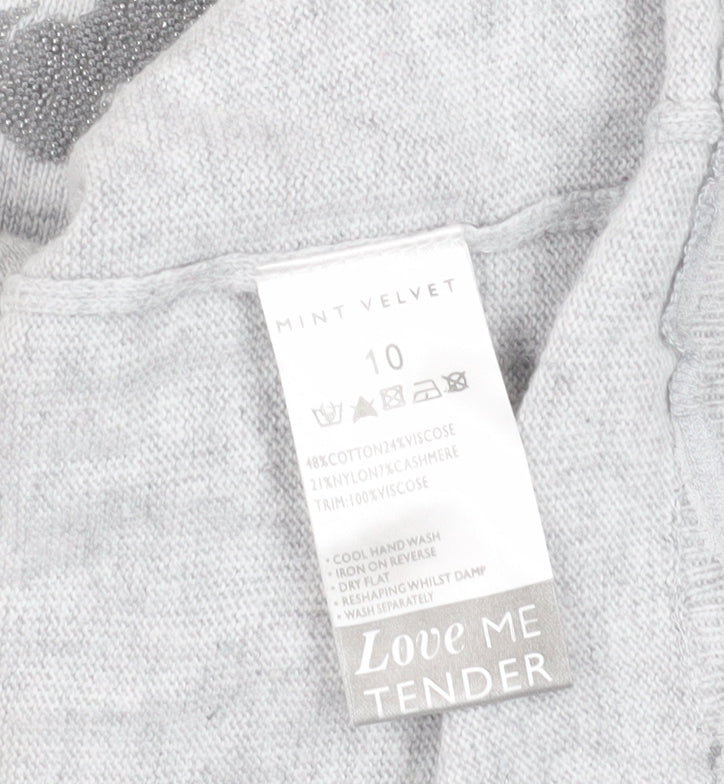 Mint Velvet Women's Grey Jumper Size 10 - Button Accents