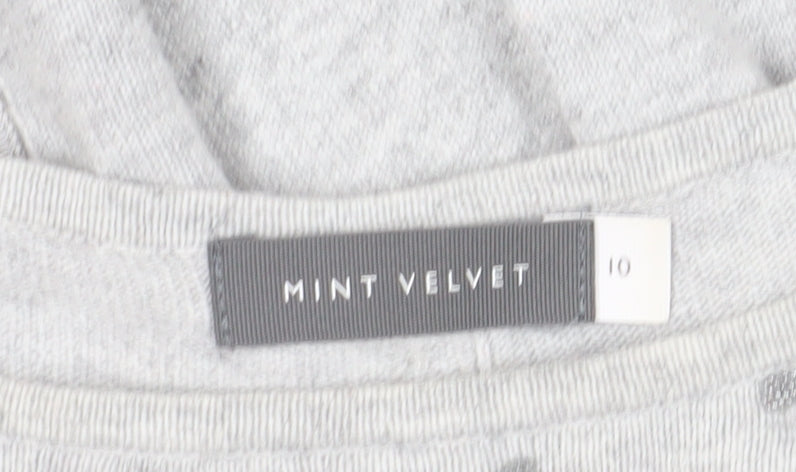 Mint Velvet Women's Grey Jumper Size 10 - Button Accents