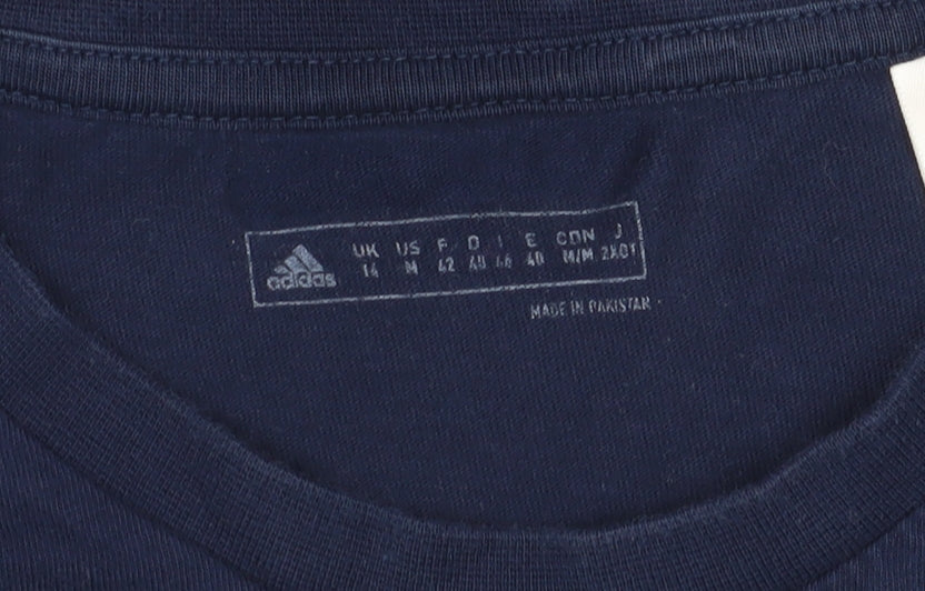 Adidas Women's Blue Crew Neck T-Shirt Size 14