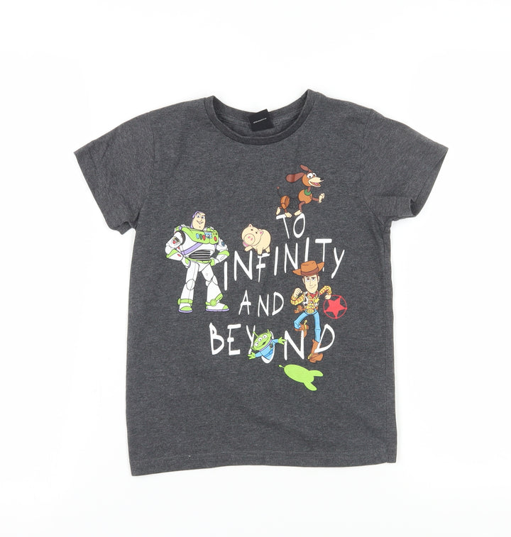 Disney Toy Story Girls Grey Graphic T-Shirt Size 7 Years