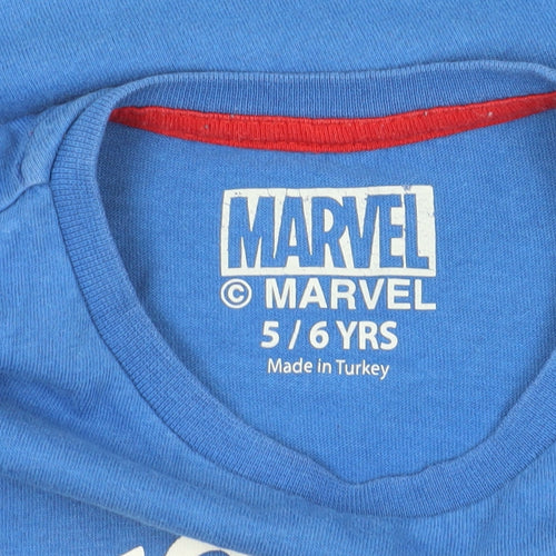 Marvel Boys Blue Spider-Man T-Shirt, Size 5-6, Graphic Print