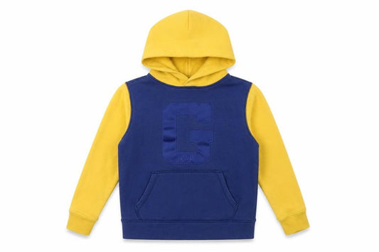 Front view of Gap Kids Blue Yellow Pullover Hoodie - boys’ m