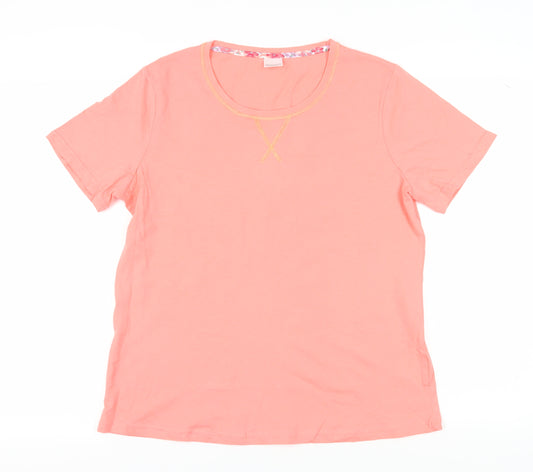 Damart Women's Pink Basic Crew Neck T-Shirt M