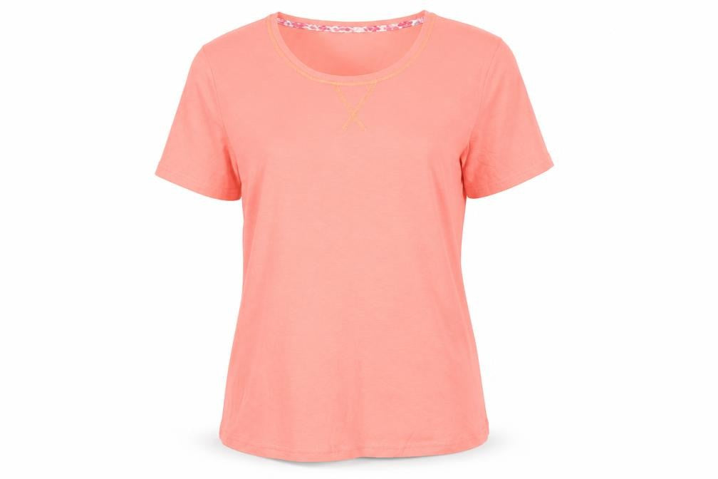 Front view of Damart Women's Pink Basic Crew Neck T-Shirt M