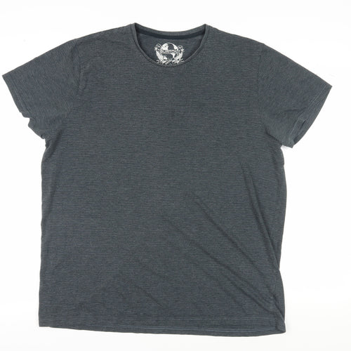Burton Men's Grey Striped 2XL Crew Neck T-Shirt