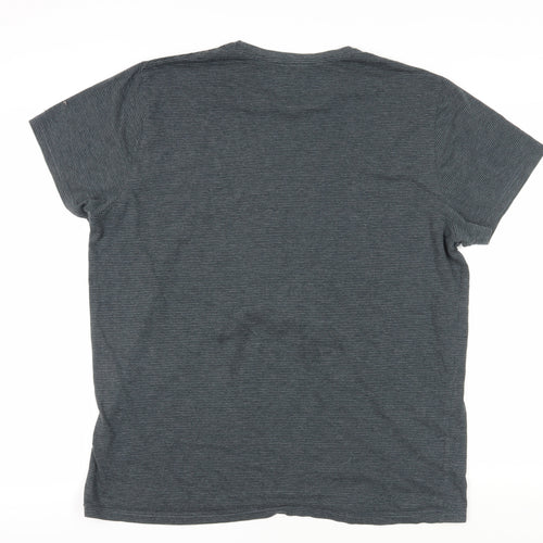 Burton Men's Grey Striped 2XL Crew Neck T-Shirt