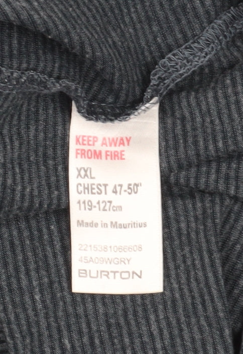 Burton Men's Grey Striped 2XL Crew Neck T-Shirt