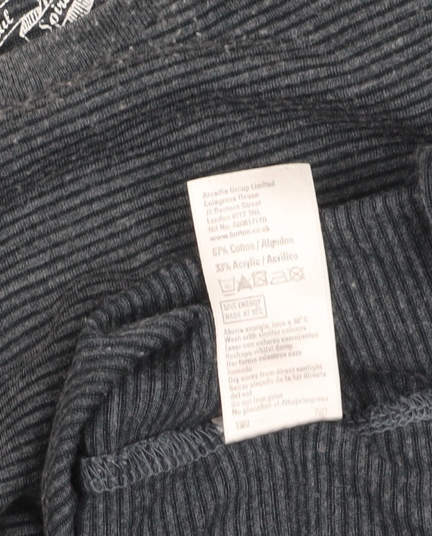 Burton Men's Grey Striped 2XL Crew Neck T-Shirt