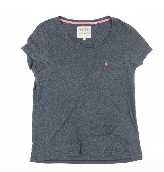 Jack Wills Women's Grey T-Shirt, Size 12, Jersey Style