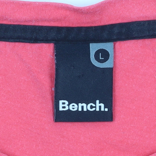 Bench Women's Pink Round Neck T-Shirt, Size L