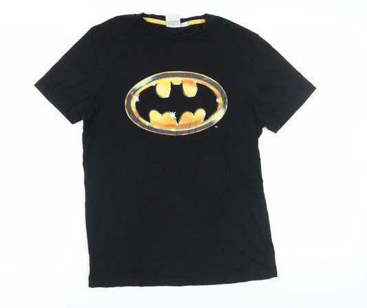 Batman Men's Black Graphic T-Shirt Size M