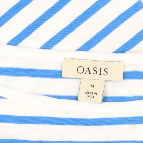 Oasis Women Striped T-Shirt, M, Casual Summer Style