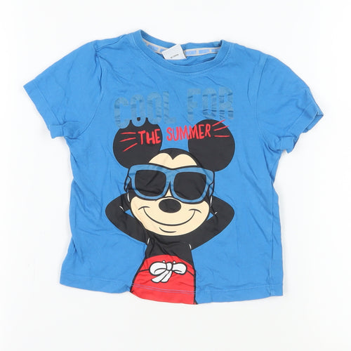 Disney Girls Blue Mickey Mouse T-Shirt, 2-3 Years, Graphic