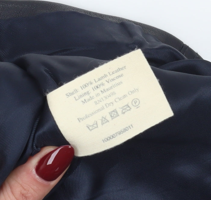 Jack Wills Women's Black Leather Mini Skirt (UK 6)