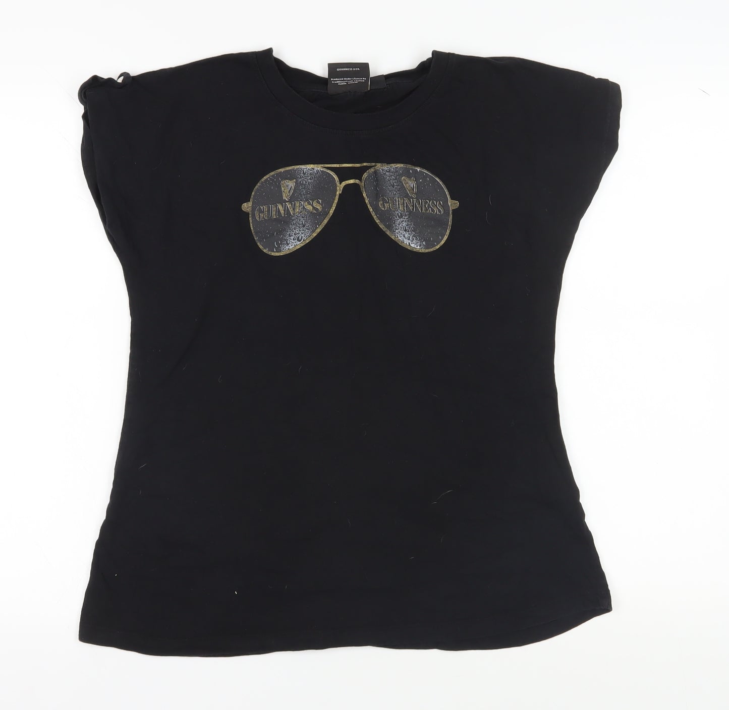 Guinness Women's Black Cotton T-Shirt, Size 16