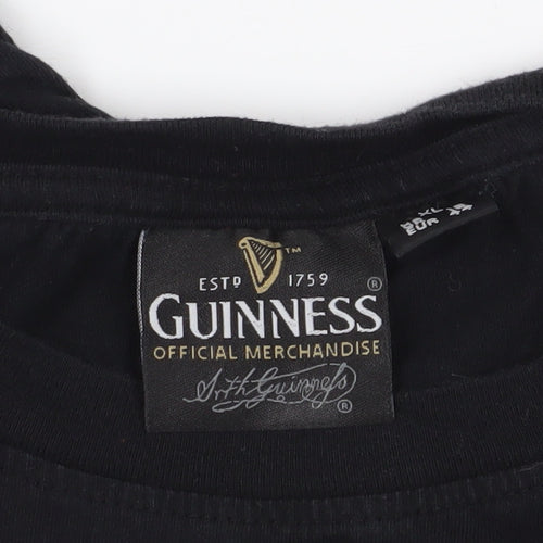 Guinness Women's Black Cotton T-Shirt, Size 16