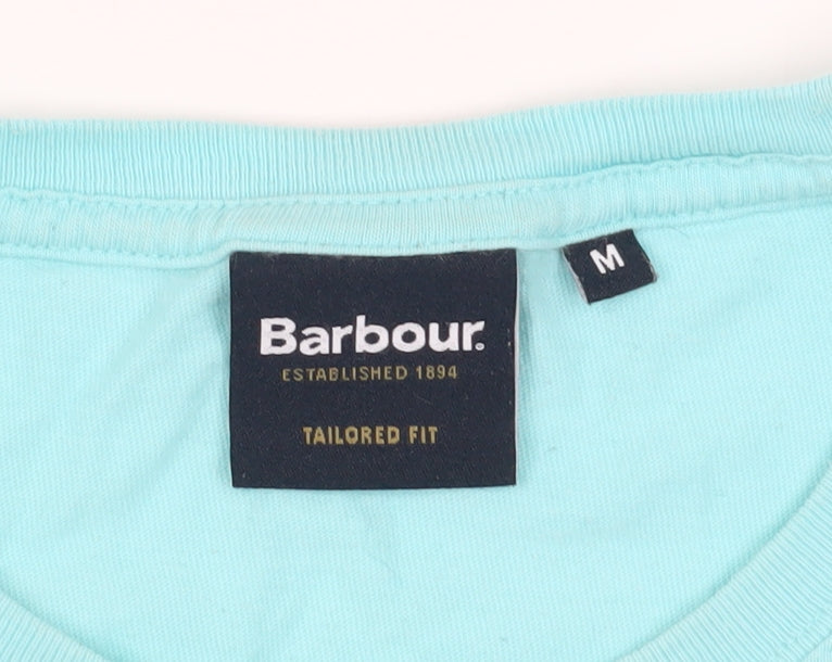 Barbour Men's Blue Crew Neck T-Shirt, Size M