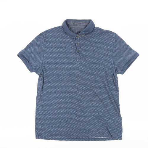 Red Herring Men's Blue Graphic Polo, Size M