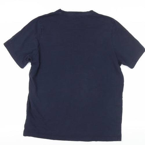 Adidas Men's Blue Cotton Logo T-Shirt L