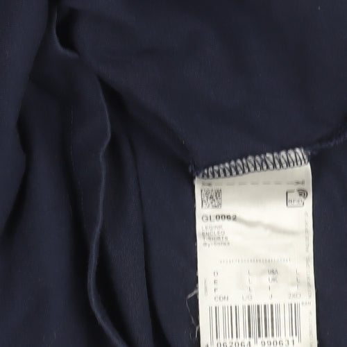 Adidas Men's Blue Cotton Logo T-Shirt L