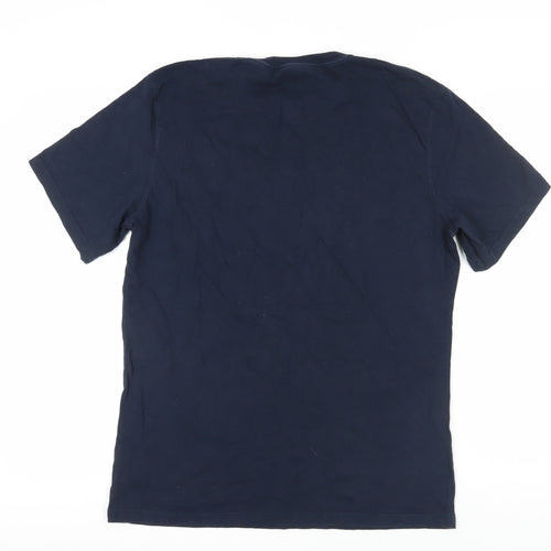 Barbour Men's XL Blue Motorcycle T-Shirt, Logo Accent