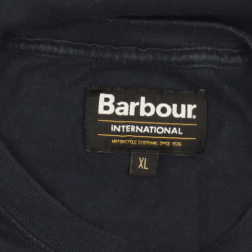 Barbour Men's XL Blue Motorcycle T-Shirt, Logo Accent