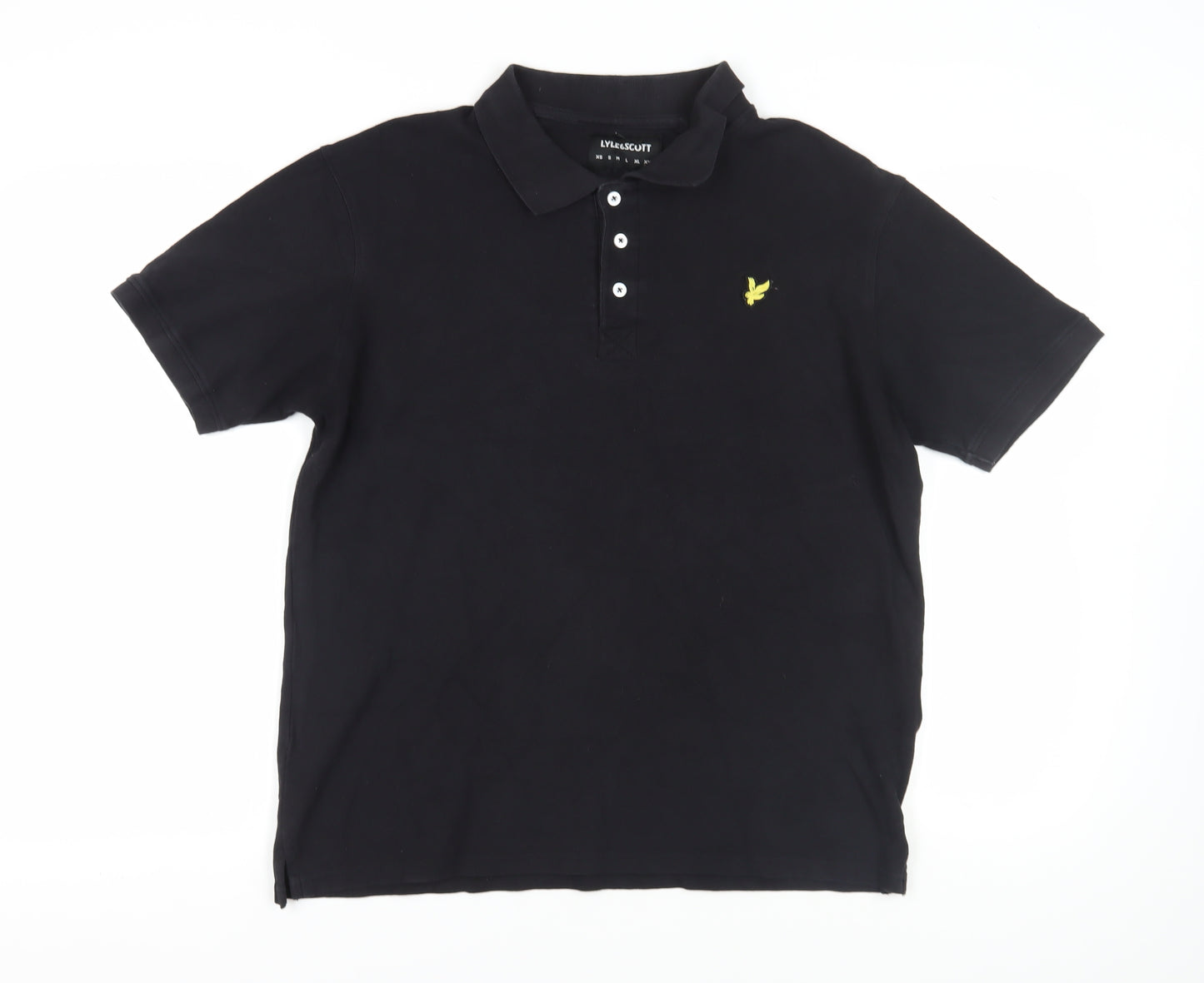 Lyle & Scott Men's Black Polo Shirt, Size L, Short Sleeve