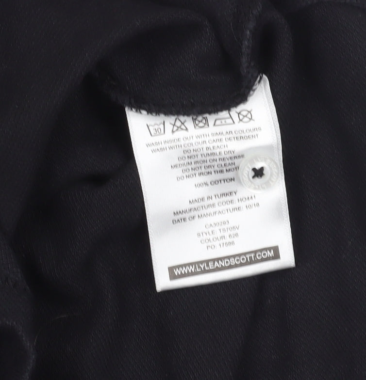 Lyle & Scott Men's Black Polo Shirt, Size L, Short Sleeve