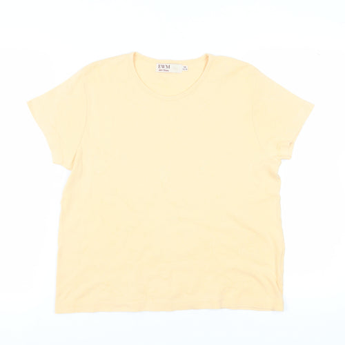 EWM Women's Beige T-Shirt, Size 14, Basic Cotton Top