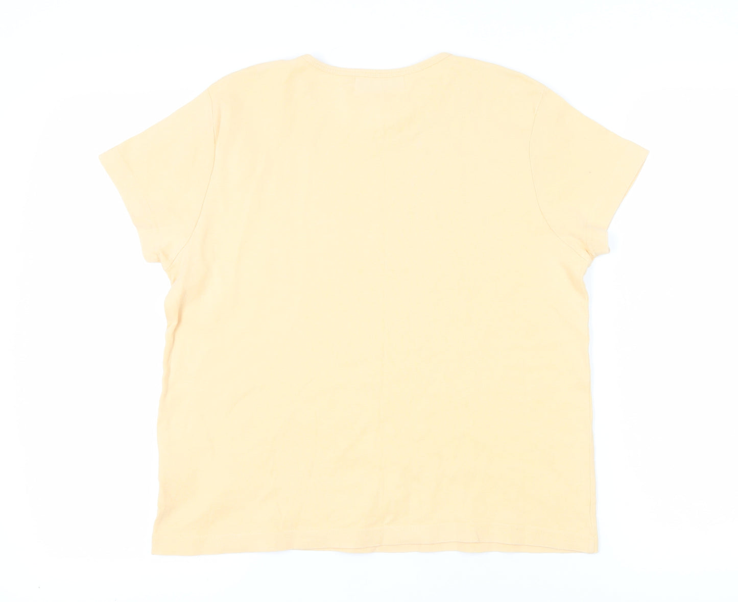 EWM Women's Beige T-Shirt, Size 14, Basic Cotton Top