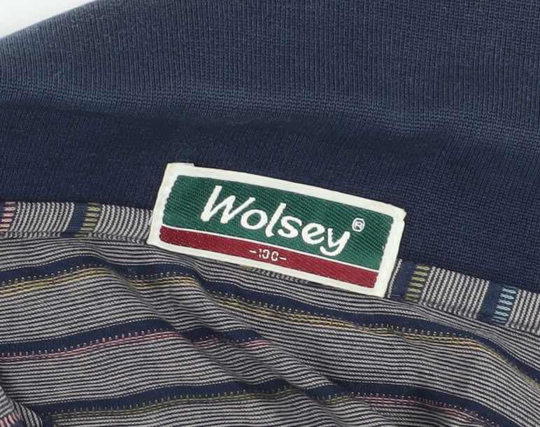 Wolsey Men's Grey Striped Long Sleeve Polo - Size L