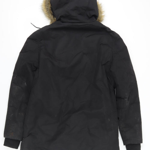 Shore Leave Men's Black Hooded Parka Jacket Size S