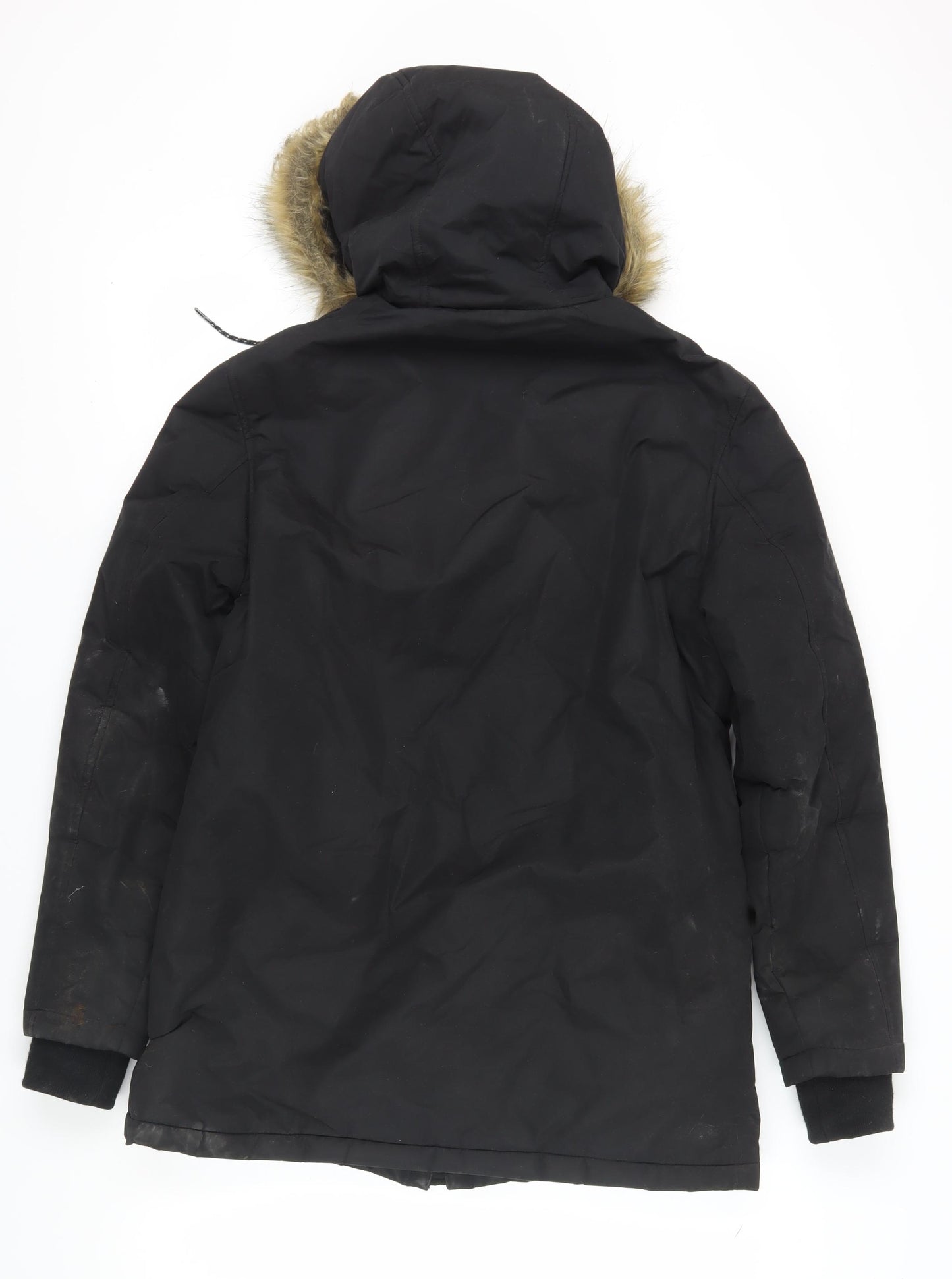 Shore Leave Men's Black Hooded Parka Jacket Size S
