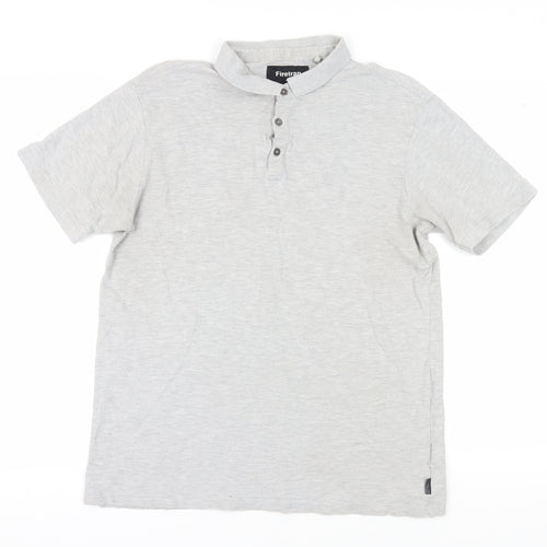Firetrap Men's Grey Polo Shirt L Regular Fit