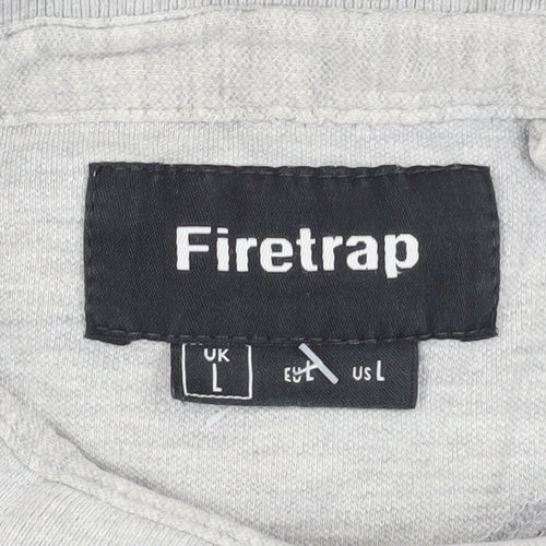 Firetrap Men's Grey Polo Shirt L Regular Fit