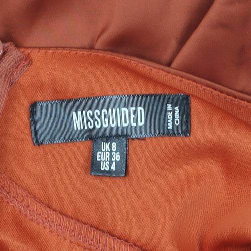 Missguided Women's Orange One Shoulder Bodycon Dress