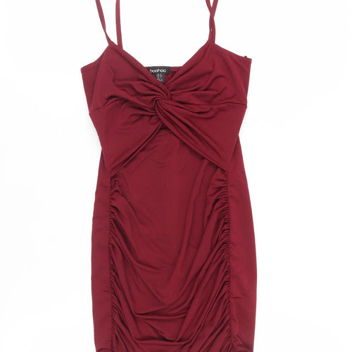 Boohoo Women's Red Bodycon Dress, Size 6, Party