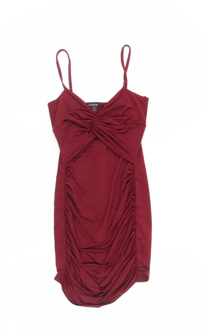 Boohoo Women's Red Bodycon Dress, Size 6, Party