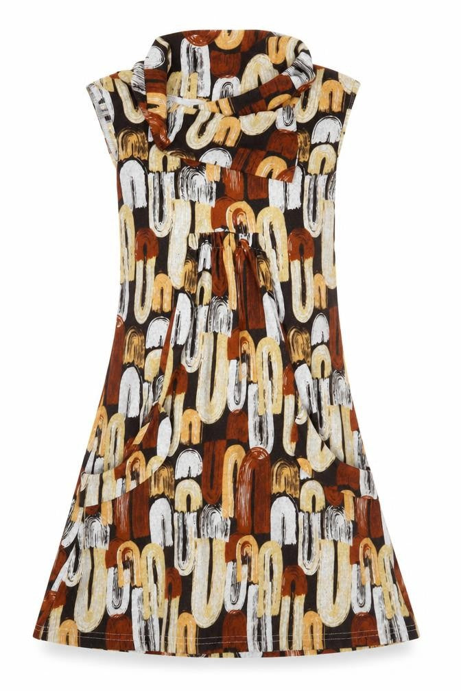 Front view of Izabel London Women's Multicoloured Cowl Neck Dress