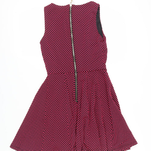 Classic Tricot Women's Pink Fit & Flare Polka Dot Dress S