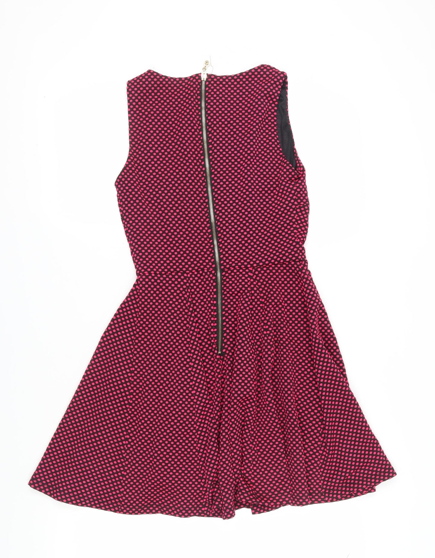 Classic Tricot Women's Pink Fit & Flare Polka Dot Dress S