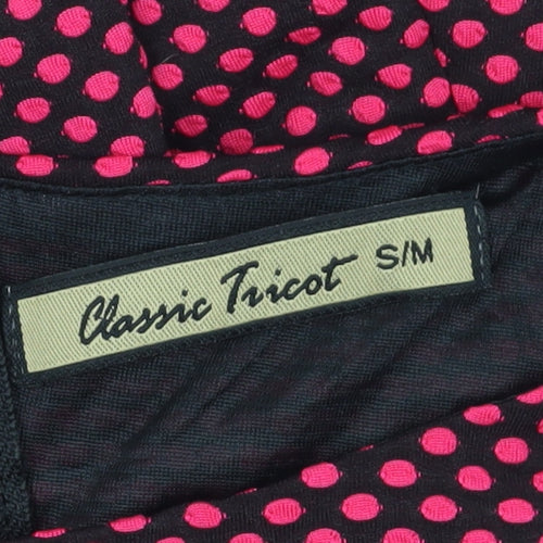 Classic Tricot Women's Pink Fit & Flare Polka Dot Dress S